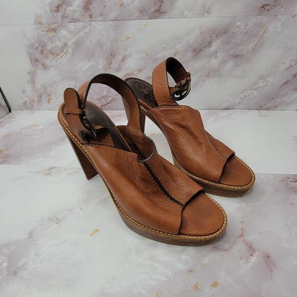 cole Hann Nike Air Leather Open Toe Heels Size 9 - Picture 4 of 16